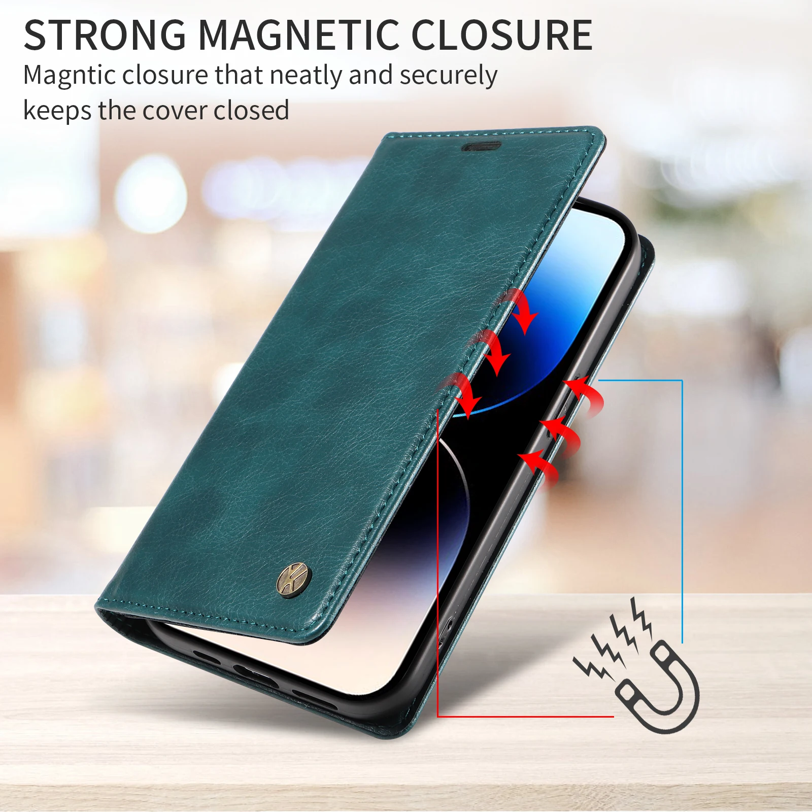 Elegant Flip Wallet Leather Case with Card Holder - Stylish Phone