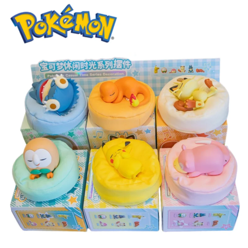 6 Stile Pokemon Pikachu Mauzi Rowlet Charmander Gonbe Figuren Schlaf Starry Dream Serie Actionfigur Modus Cartoon Spielzeug Geschenk