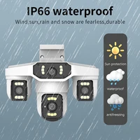 Caméra de sécurité WIFI 8K 15MP, trois écrans, caméra extérieure, quatre objectifs, détection humaine par IA, étanche, caméras vidéo IP CCTV, Onvif Yoosee 2