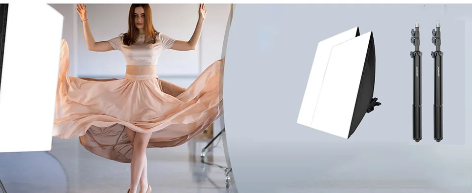 Description Picture 5 of itemPhotography Soft Box Continuous Light System Softbox Studio Photo Lighting Kit With E27 Socket For Portrait Streaming Shooting