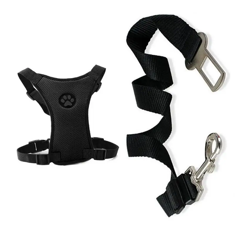 Dog harness 1pcs Breathable Mesh Leash With Adjustable Straps Car Automotive Seat Safety Belt Dog Chest Straps dog leash dog safety belt pet accessories