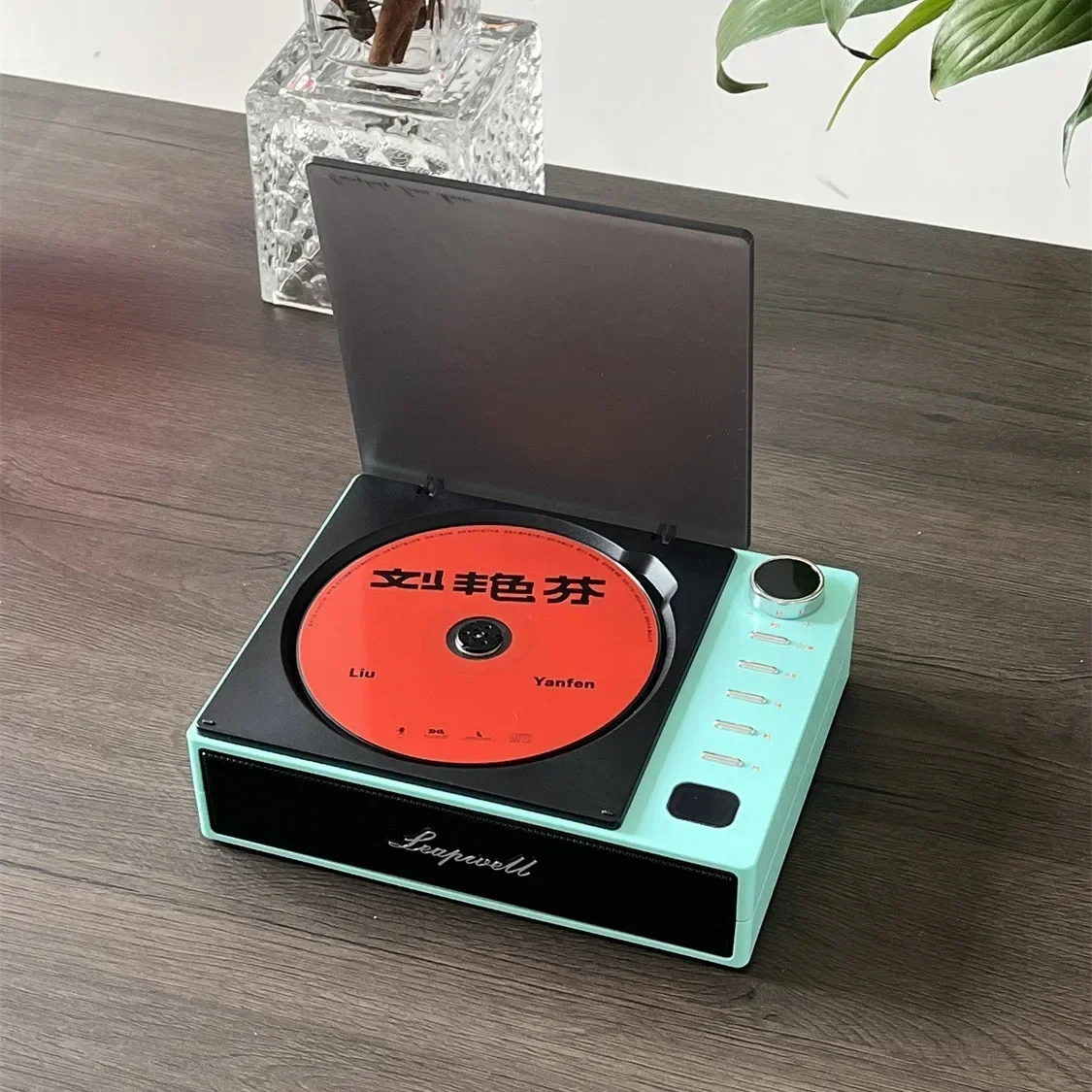 Gift Portable CD Player Walkman Screen Vintage CD Disc Bluetooth Speaker Album All in One Player