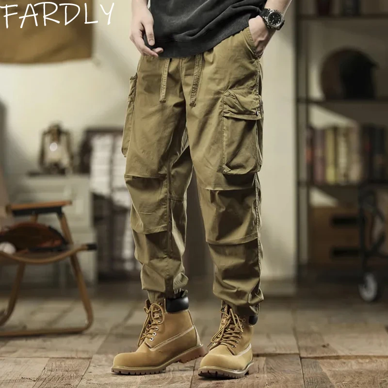 

Autumn Winter Cargo Pant Man Retro Loose Casual Trousers Military Tactic Outdoors Jogging Pants Fashion Sweatpants Male Clothing