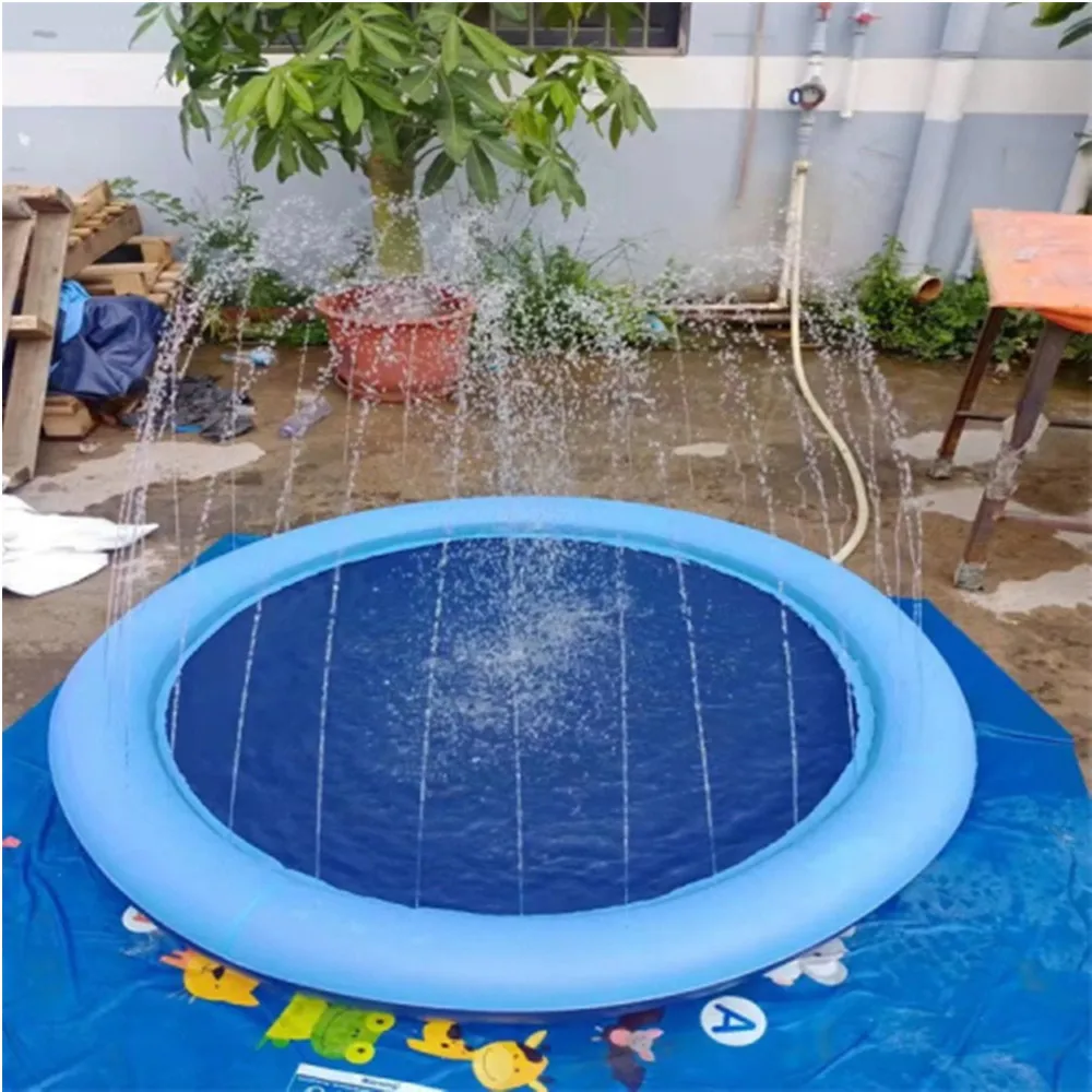 100cm Inflatable Water Spray Mat Children Game Play Summer Lawn Mats Kids Outdoor Splash Mat For Pool Games Toy Sprinkle
