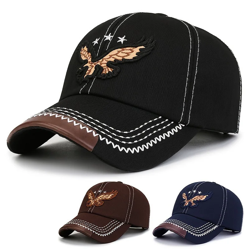

Men's new baseball cap, personality trend embroidered eagle cap