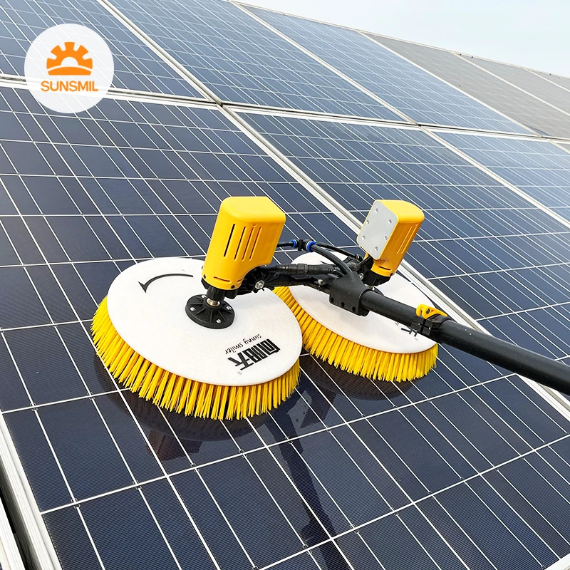 Hot Selling Solar Panel Cleaning Rotating Brush 3.5M/5.5M/7.5M Robot Cleaner Machine Kit With Telescopic  Tool