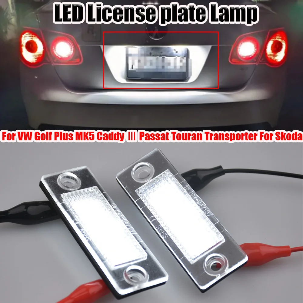 2X Led Car Number Luce Targa Per Vw Touran Golf Caddy Jetta Mk5 T5 Passat Cimusint Skoda Superb Error Free