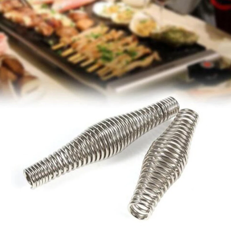 Grill Oven Accessories Outdoor BBQ Pit Grill Stainless Steel Handle Springs Furnace Stove Smoker Kitchen Accessories Camping Equipment Tools