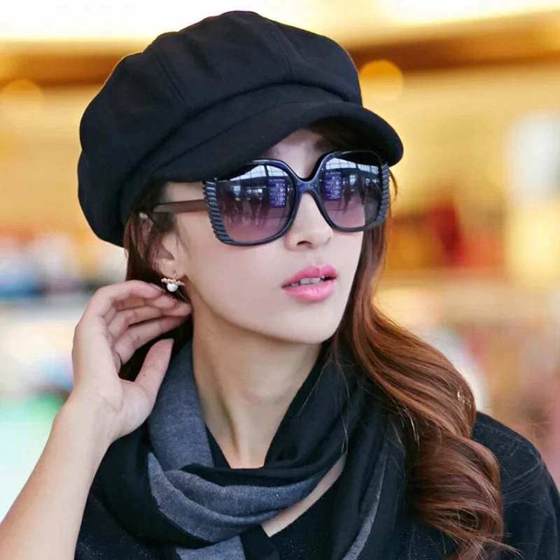 

Newsboy Caps New Arrive Women Newsboy Gatsby Cap Octagonal Baker Peaked Beret Driving Hat Female Sunscreen Hats Painter Tour cap