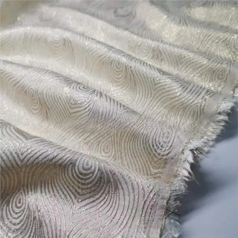 Gold Silk Jacquard Soft Fabric Diy Business Suit and Dress Windbreaker Brocade Sewing Polyester Fashion