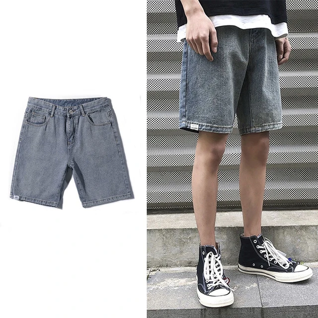 Blue/Black Ripped Denim Shorts Men Fashion Casual Straight Denim Shorts Mens  Streetwear Loose Hip Hop Holes Jeans Shorts Men - AliExpress