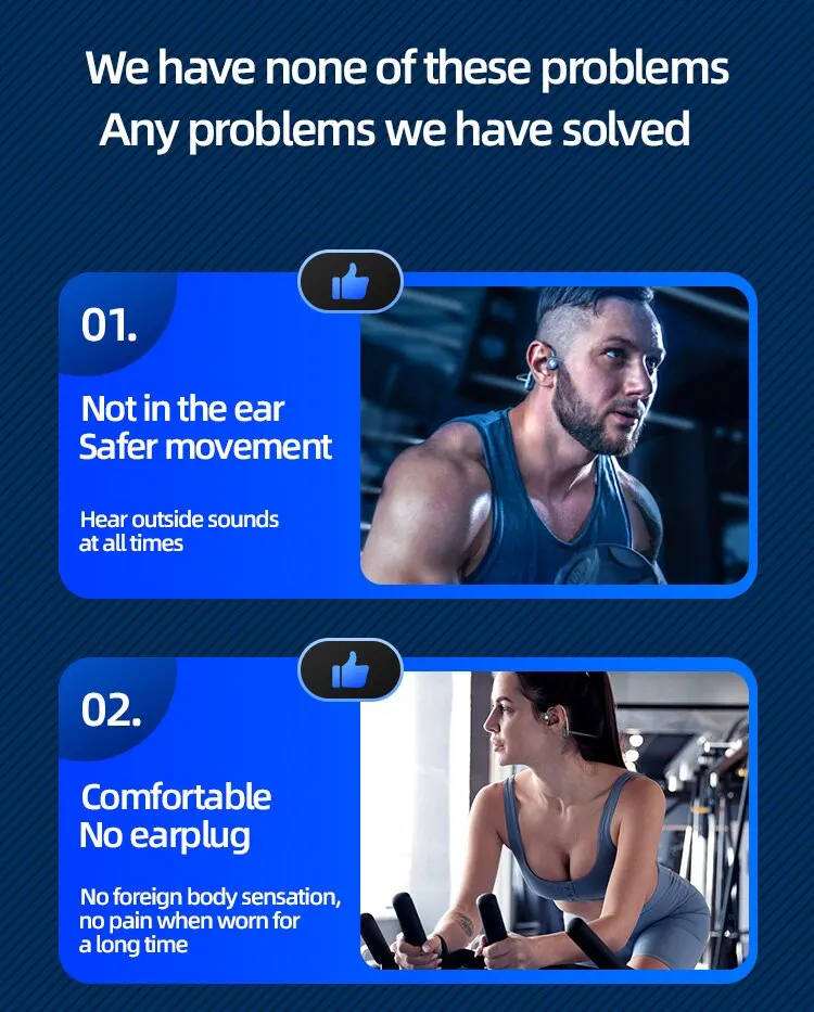 G25 Wireless Headset Bluetooth Earphone Headphones 5.3 Bone Conducting OpenEAR Large Capacity Battery Stereo Waterproof Earbuds Scd9748d2f92548c19f1ff6f3a977b8faC