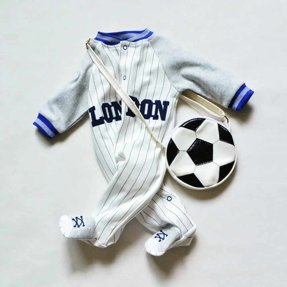 3-12M Long sleeve Baby Rompers comfortable Spring Autumn cotton Baby boy Costume Letter Embroidery jumpsuits
