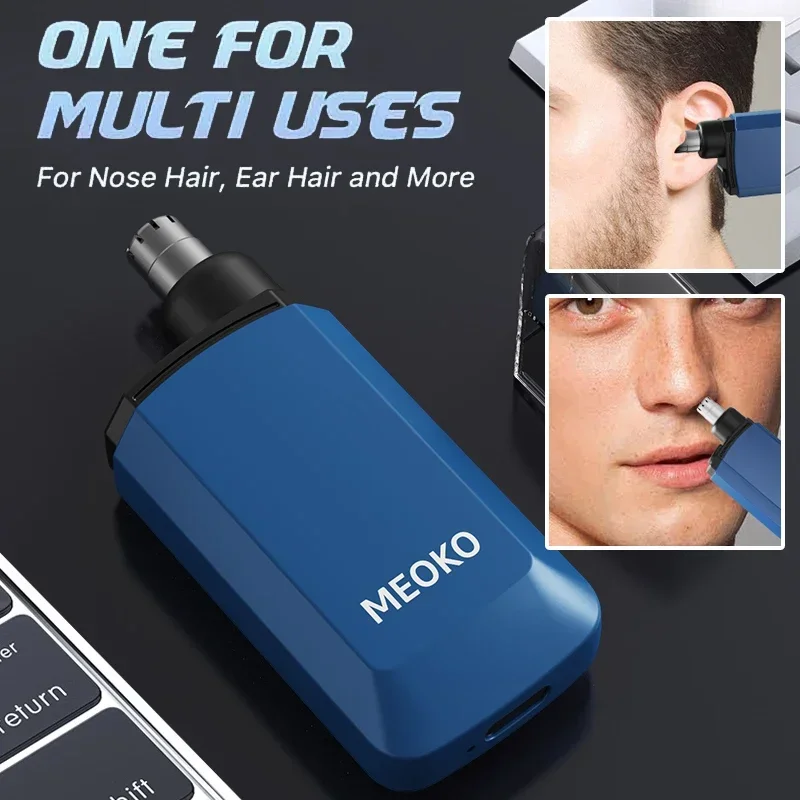 Portable electric nose hair trimmer, rechargeable, USB-charged, more suitable for facial hair and eyebrows