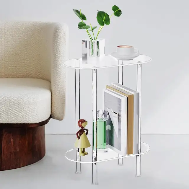 Sofa Table Side Transparent Tea Tables Auxiliary Table Acrylic Storage Cabinet Nightstands Acrylic Coffee Table For Home Decor 3