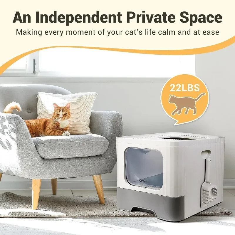 Large Covered Top-Entry Litter Box 6
