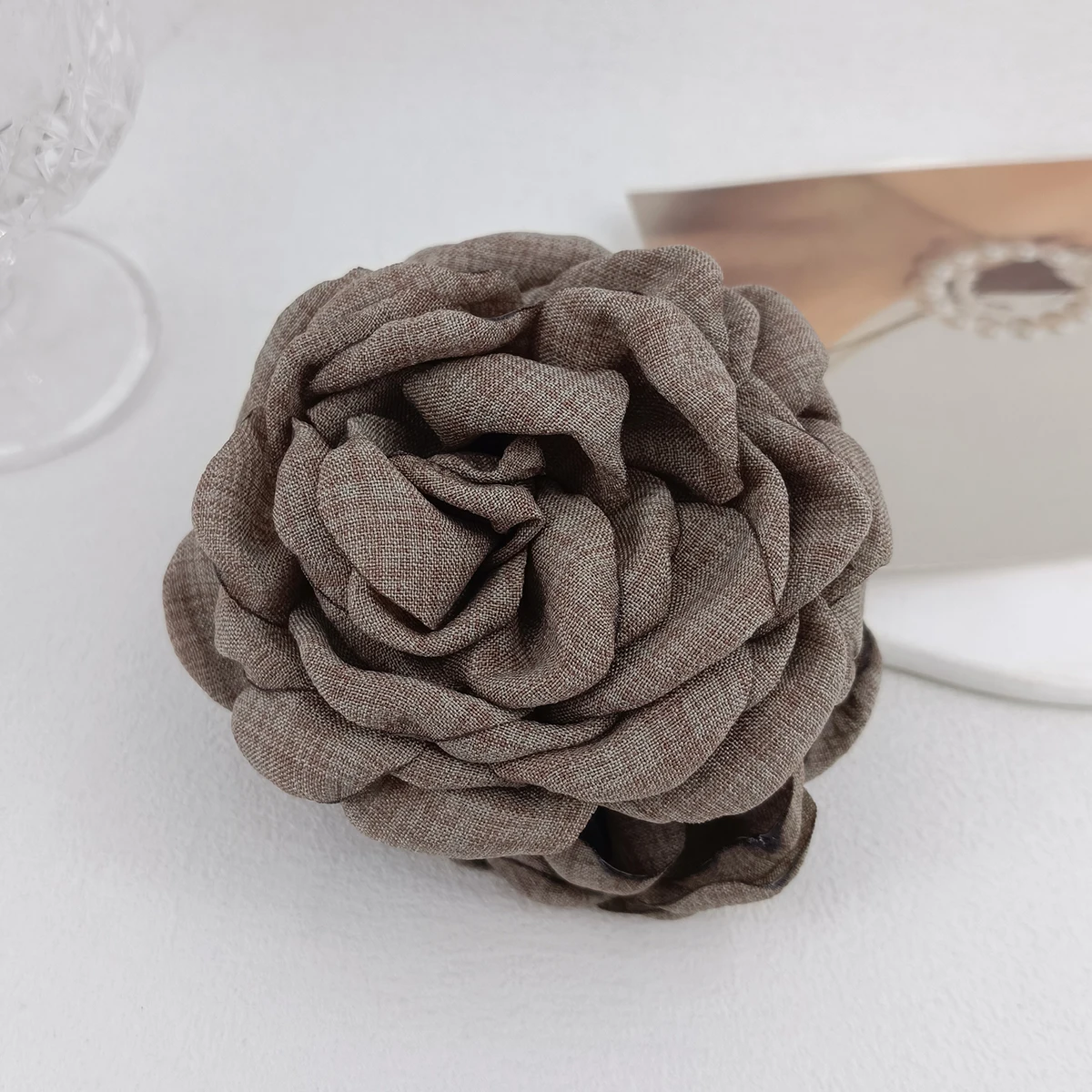 Stereoskopische Rosenblüten-Haarspange für Frauen Elegante Haarklammer für den Hinterkopf Modische Mädchen-Haaraccessoires – Detail 13