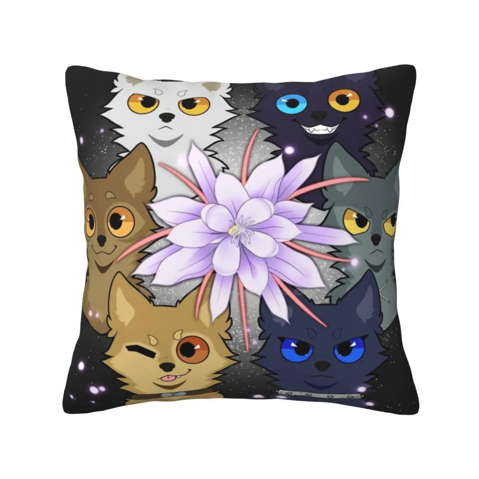 Wolfs Rain Pup Fashion Sofa Throw Pillow Cover Federa Wolfs Rain Fan Art Cute Pup Flower Cheza Kiba Toboe Darcia Tsume