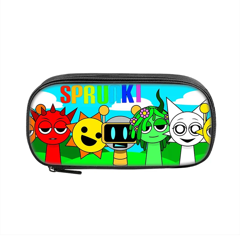 Sprunki  Pencil Cases Fun Cartoon Anime Pen Box Bag for Student Big Capacity School Supplies Zipper Pencilcases 5