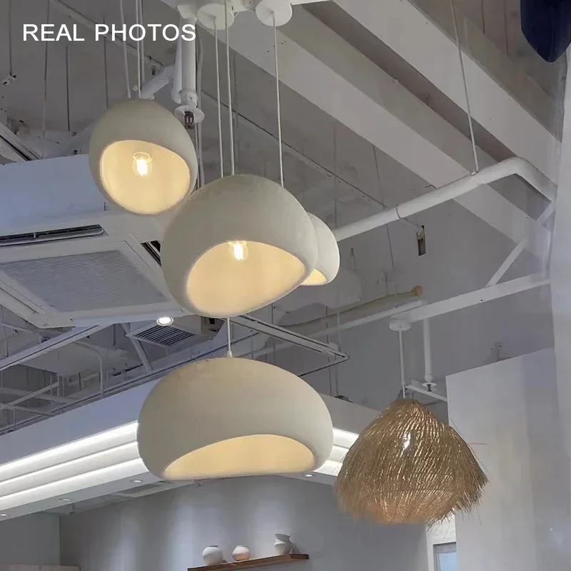 Nordic Wabi Sabi E27 Pendant Lights Dining Room Bedroom Chandelier Lustre Bar Suspend Lamp Home Decor Loft Hanging Light Fixture 6