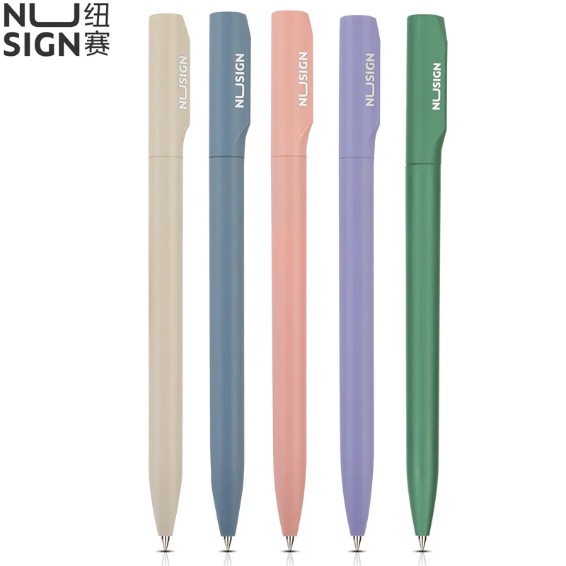 Nusign Gelstift, neutrale Stifte, Pуkuu Caneta, Drehschalter, glatt, 0,5 mm, schwarze Tinte, Schreiben für Büro, Schule, niedliches Briefpapier