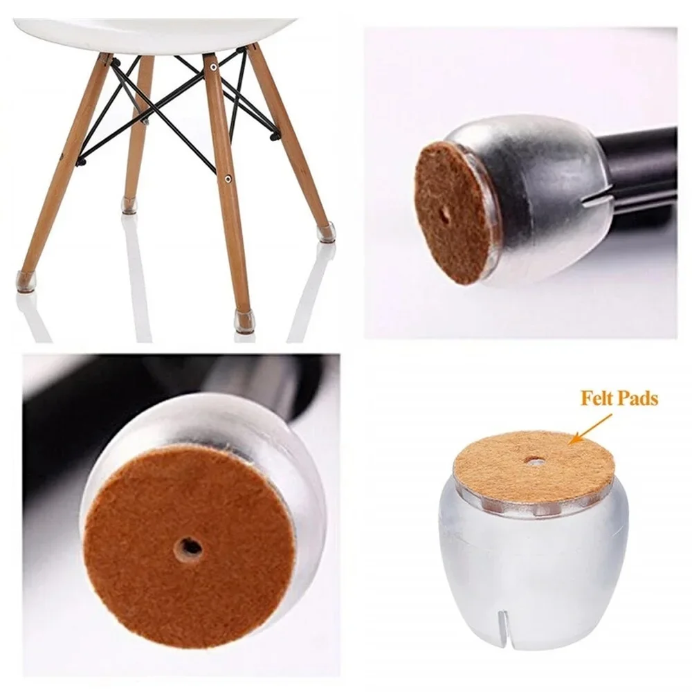 Silicone Chair Leg Caps Feet Pads 16pcs Floor Protector Furniture Table Covers Non-Slip Chair Rubber Feet Cap Bottom furniture leg pads furniture pads rubber pads silicone pads