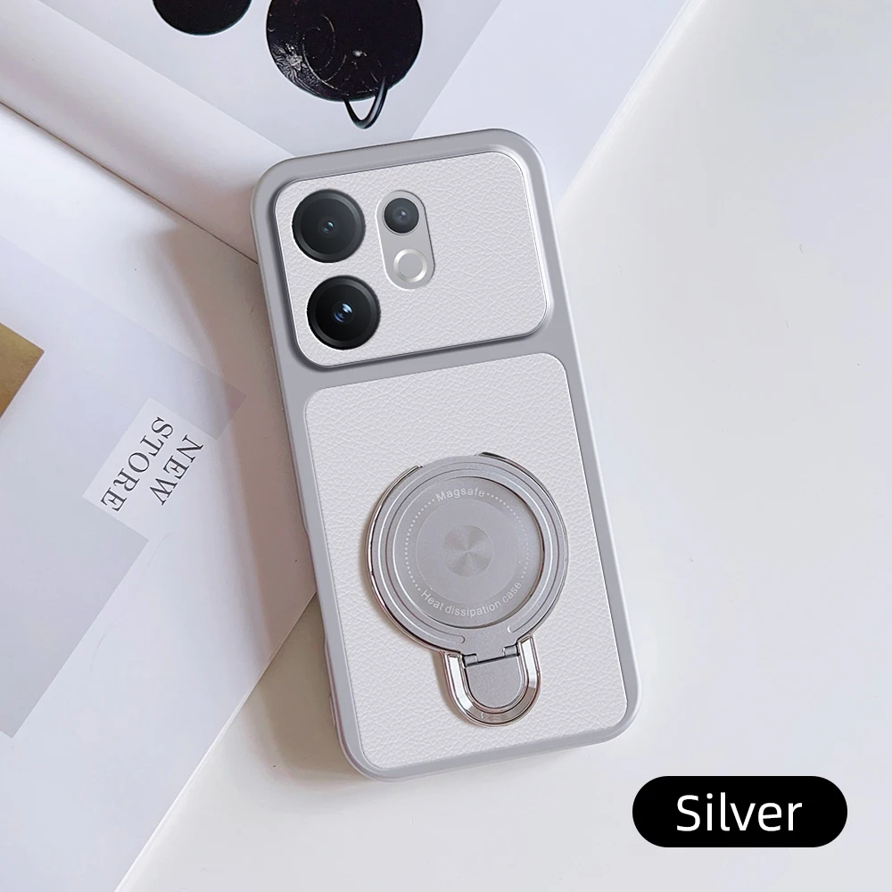 Leather Magnetic Bracket Stand Case with Magsafe Holder