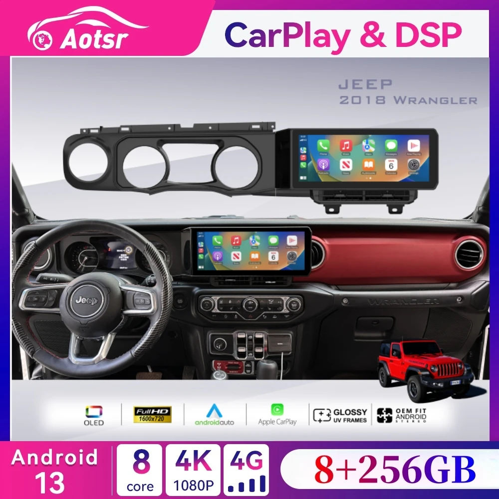 

12.3 Inch Android 13 CarPlay Car Radio Player GPS Navi For Jeep Wrangler JK 2018 - 2022 4G WIFI AutoRadio Stereo Multimedia Unit