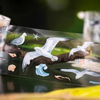 Mr. Paper, Birds Among The Clouds Series PET Film Cutting Tape, Bird Theme Landscaping Tape Hand Account for Decorative Tape 1