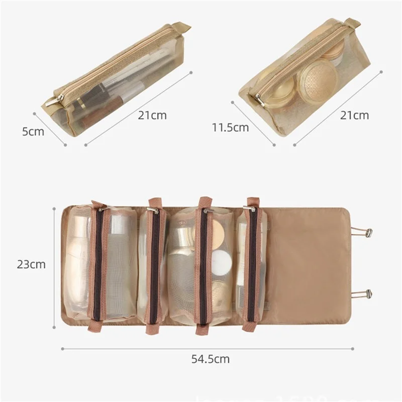 Elegant Women's Travel Cosmetic Organizer - Mesh Makeup Bag & Toiletry Storage Solution