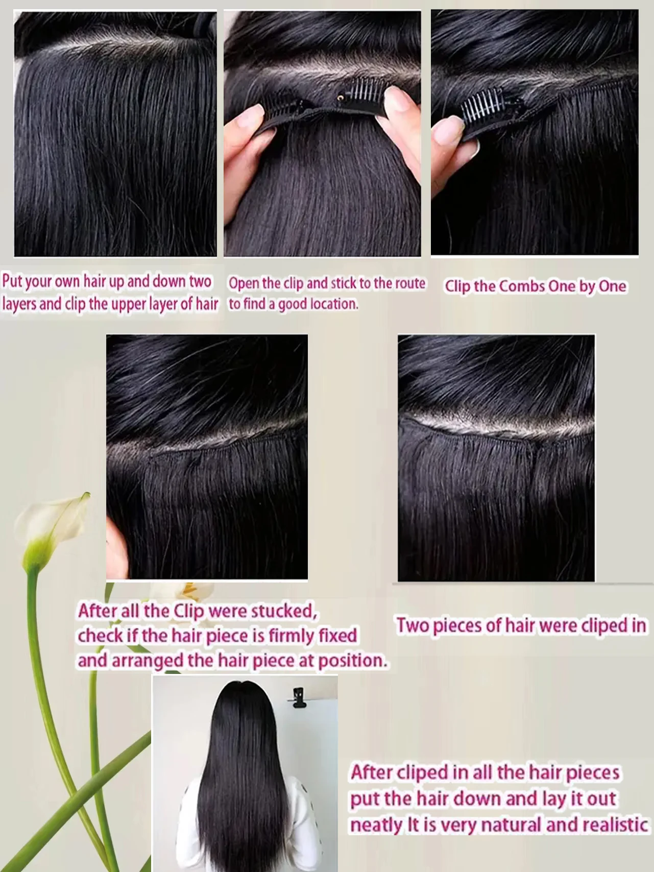 45cm Extension Capelli Clip Mossi Ondulati Lunghi 8 Fasce Testa Piena Set Estensioni Per Capelli Ricci Sintetici Naturali Curly Wavy 8PCS (Dark Auburn