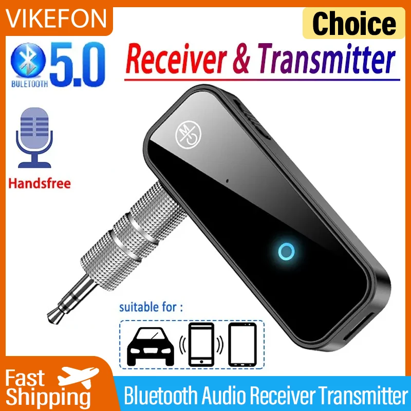 Bluetooth Adapter 5.0 Audio Receiver Transmitter Hansfree Call 3.5mm AUX Jack USB Dongle Stereo Music Wireless For PC TV Car Kit