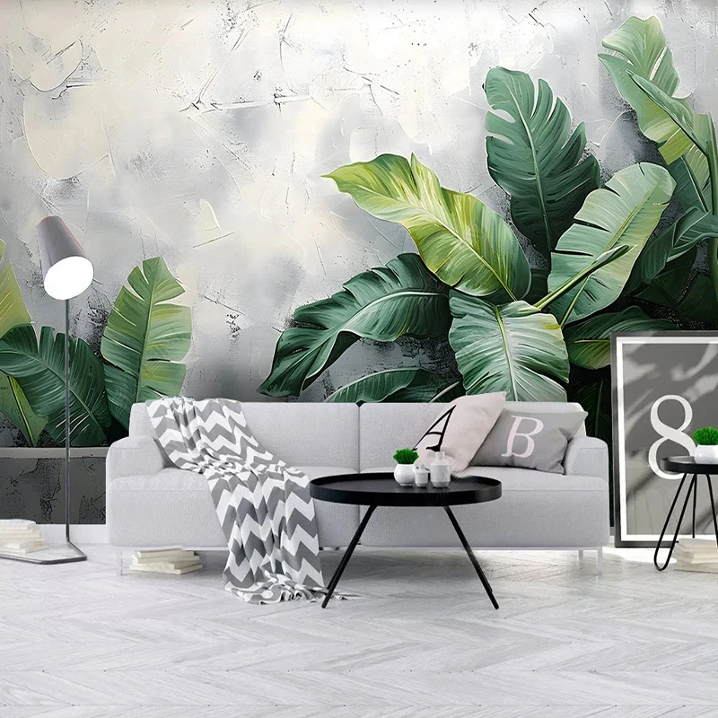 

Custom Mural Wallpaper Nordic Modern Simple Art Leaves Fresco Living Room TV Sofa Bedroom Backdrop Home Decor Poster Papel Tapiz
