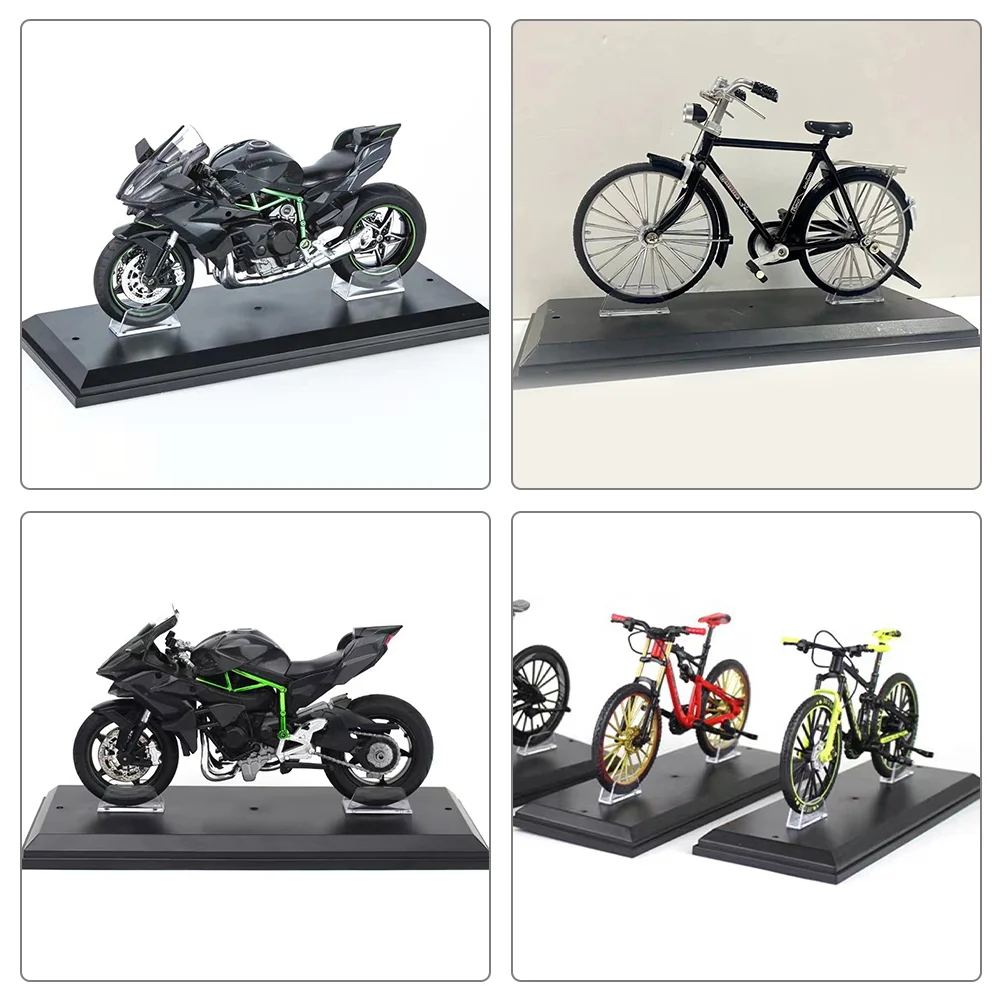 Motorcycle Display Stand 2Pcs Model Holders for Office Desk Organizer Shelves Plastic Base Rack