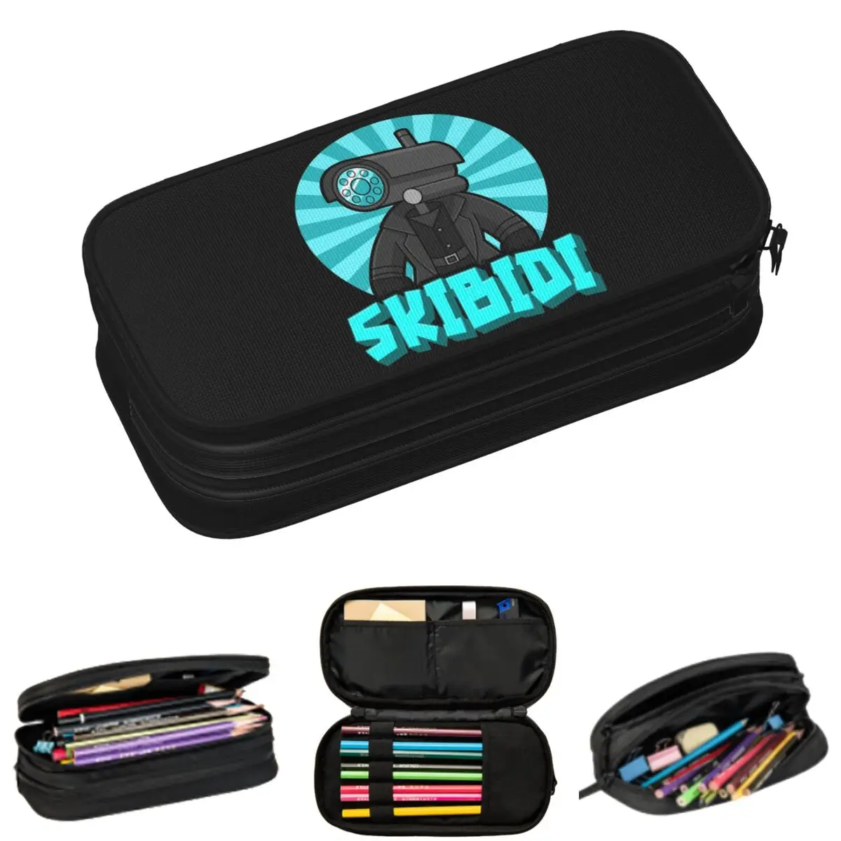 게임 타이탄 스피커맨 스키비디 화장실 카메라 타이탄 학생용 필통 선물 펜 박스 연필 가방 대용량 필통 파우치