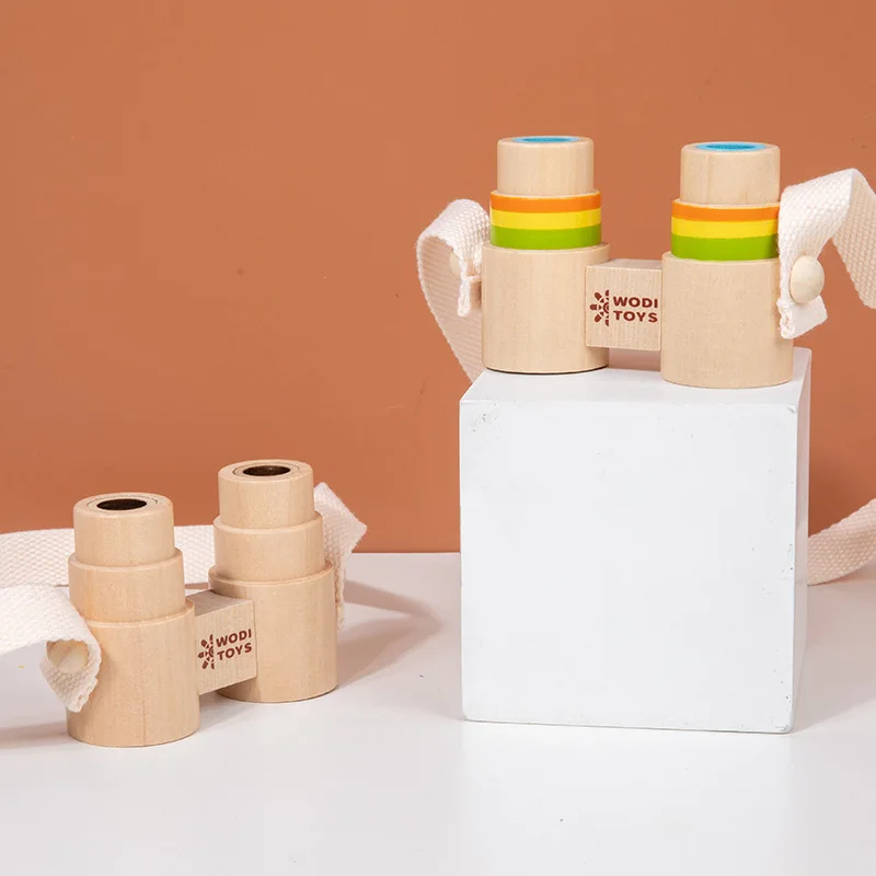 1Pc Wooden Fashion Telescope Camera Baby Toys Wood Pendants Montessori Toys For Baby Wooden Blocks Nursing Present wooden toys wooden blocks