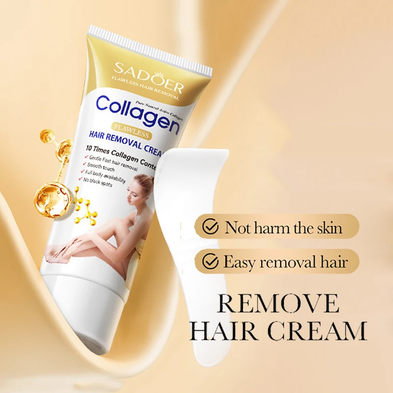 SADOER Collagen Ossein Hair Removal Cream Non Irritating Quick Whole Body Axillary Armpit Arm Leg Privates Hair Remover Creams