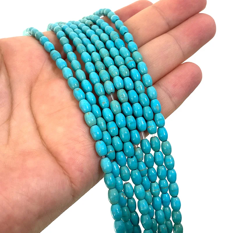 Natural Blue Turquoises Smooth Loose Round Stone Beads Jewelry Making DIY Bracelet Earrings Necklace Accessories 2 3 4MM loose stone beads