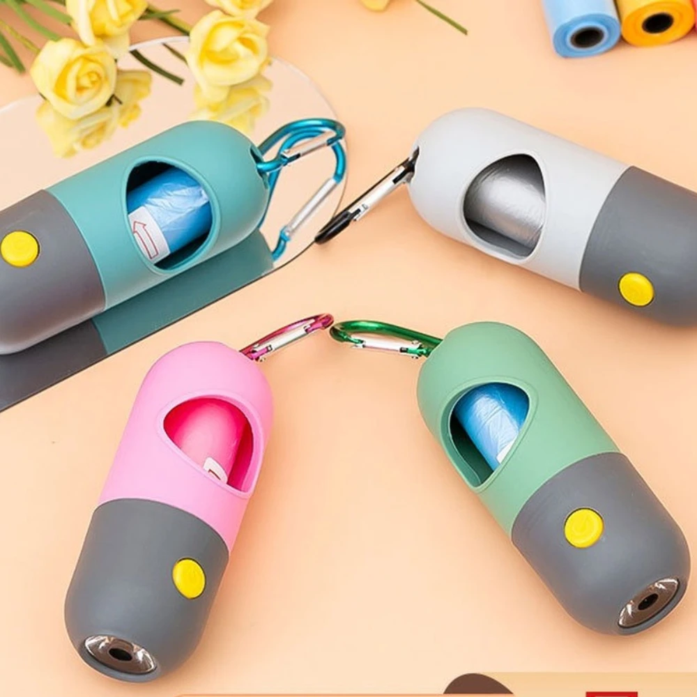 Degradable Dog Poop Bag Dispenser LED Dog Poop Bag Holder with Light