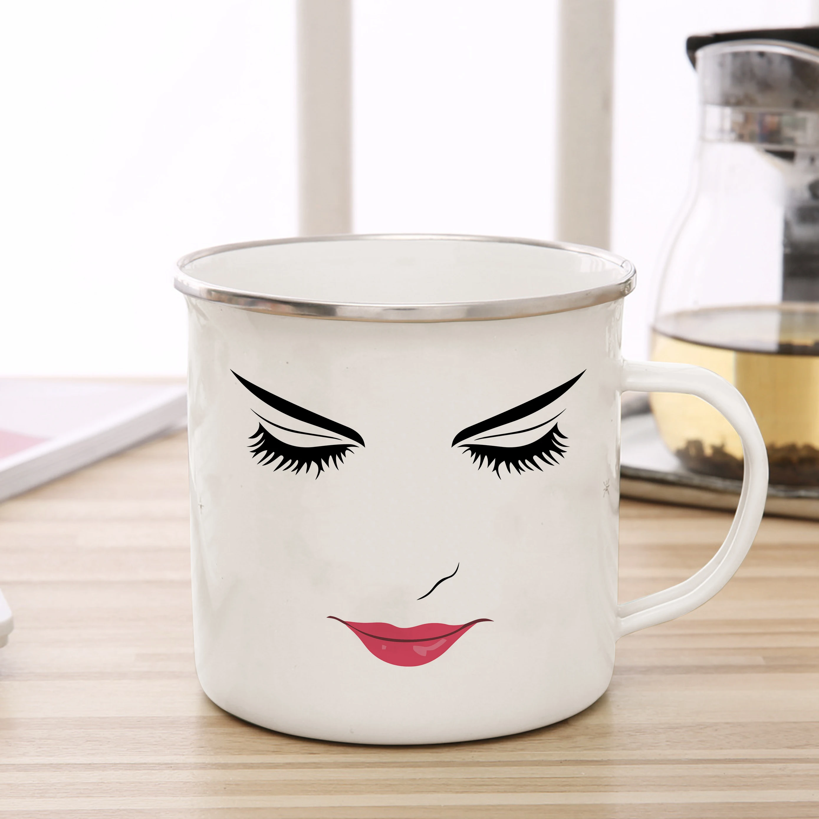 Custom Mug Glass Coffee Mug Coffee Cup Ceramic Mug Ceramic Coffee Cup Creative Game Inspired Woman Face Mug Funny Man Enamel Mug Woman Face Coffee Cute Gamer Birthday Gift Back to School