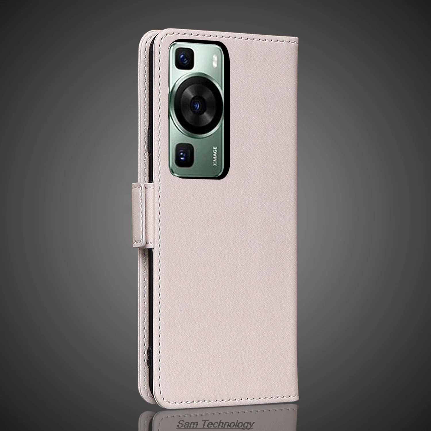 Magnetic buckle Leather Case for Huawei P60 / P 60 Pro Wallet RFID BLOCKING Flip Cover female Simple Capa Fundas Coque 4