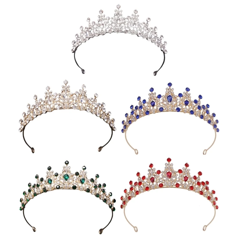 

Y1UB Colorful Rhinestones Elegant Women Hair Decorations for Birthdays