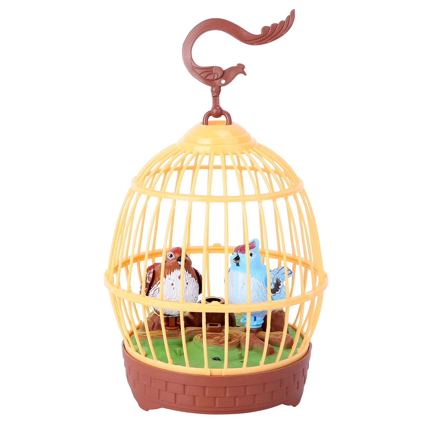 

Singing& Chirping Bird in a Cage Realistic Voice Control Bird Parrot Figurine Electronic Simulation Bird Cage for Kids ( )
