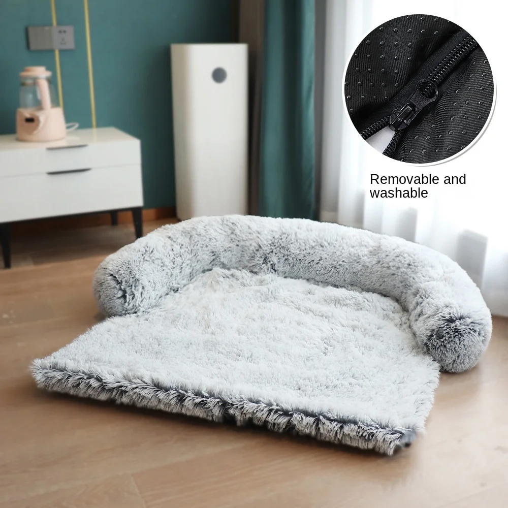 Peluche Pet Dog Bed Sofa For Large Dogs House Tappetino Rimovibile Kennel Winter Warm Cat Bed Pad Cane Cuscino Lavabile Coperta Copridivano