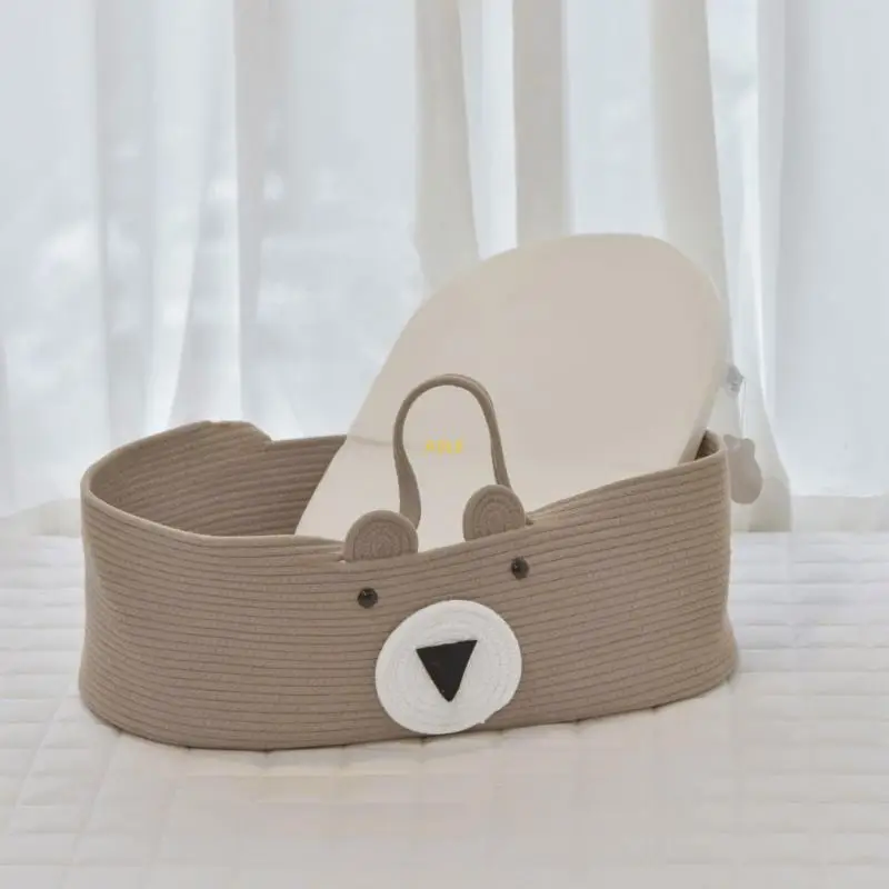 Portable Baby Cradle Excellent Cotton Nursery Baby Sleeping-Basket Brown/White Scd989c8b87994b27931902e86be199ddy