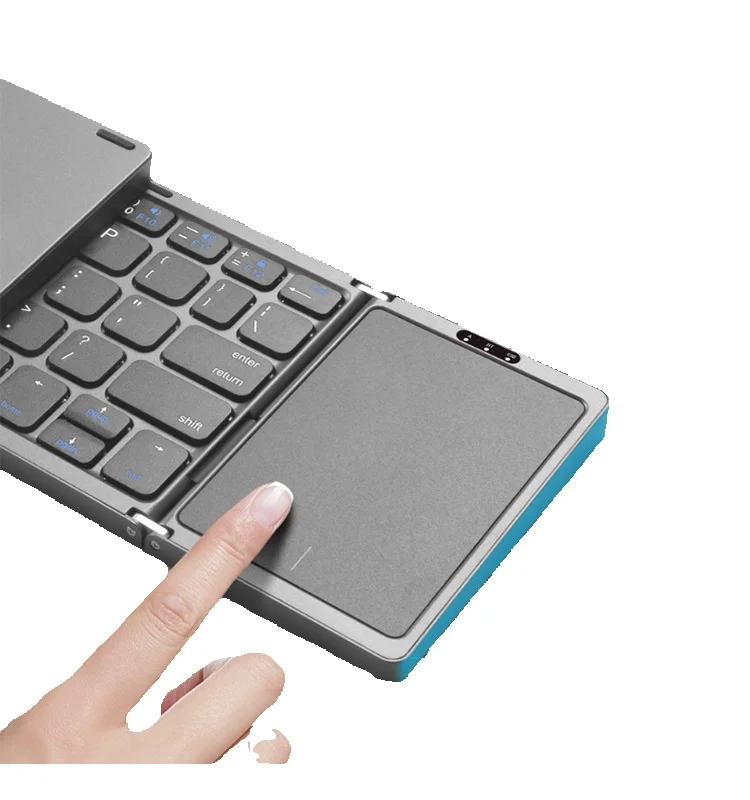 B089T large touchpad portable three fold Bluetooth wireless IOS Android tablet keyboard_voghion.com