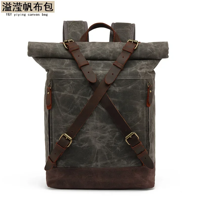 Waterproof Oil Wax Canvas Backpack for Men
