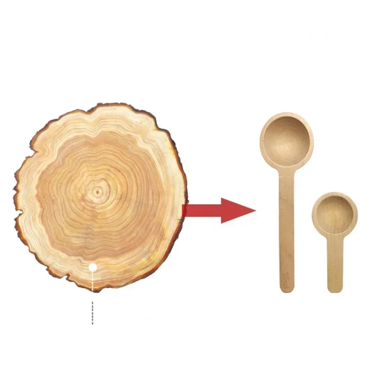 Mini Wooden Spoons Kitchen Seasoning Honey Coffee Kitchen Cooking Coffee Bean Salt Spice Jars Wooden Measuring Spoons