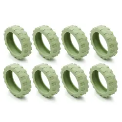 8-Piece Silent Travel Luggage Caster & Protection Cover Set (Green-8Pcs)