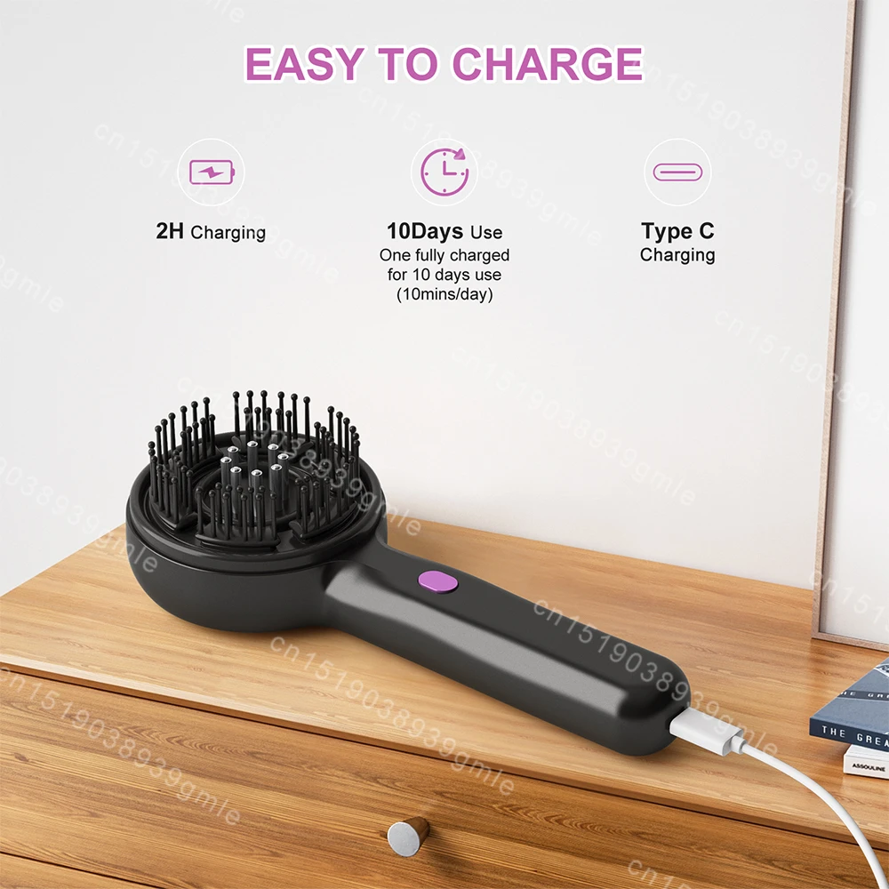 Electric Vibration Massage Comb Hair Regrowth Scalp Massage Head Massager Oil Liquid Applicator Waterproof Scalp Massager Brush